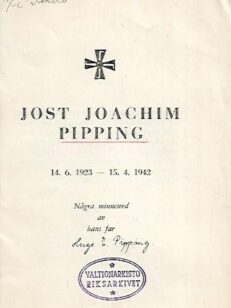 Jost Joachim Pipping 14.6.1923-15.4.1942