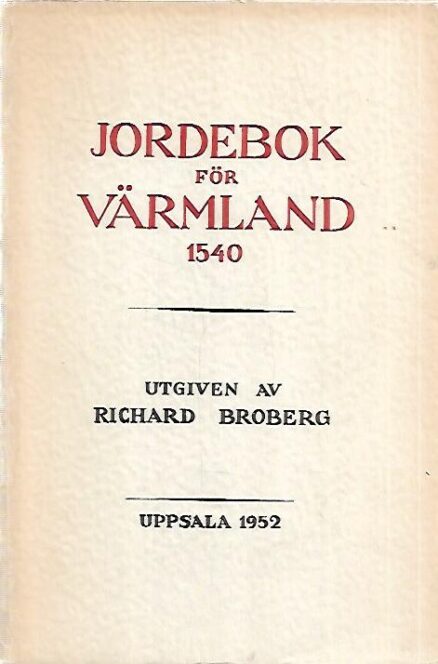 Jordebok för Värmland 1540