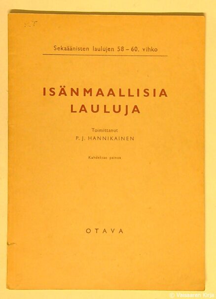 Isänmaallisia lauluja : Sekaäänisten laulujen 58-60. vihko