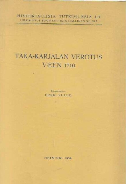 Taka-Karjalan verotus v:een 1710