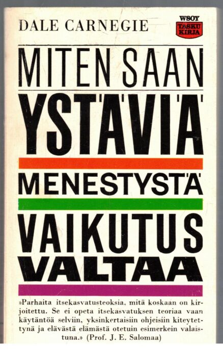 Miten saan ystäviä menestystä vaikutusvaltaa (wsoy:n taskukirja 23)